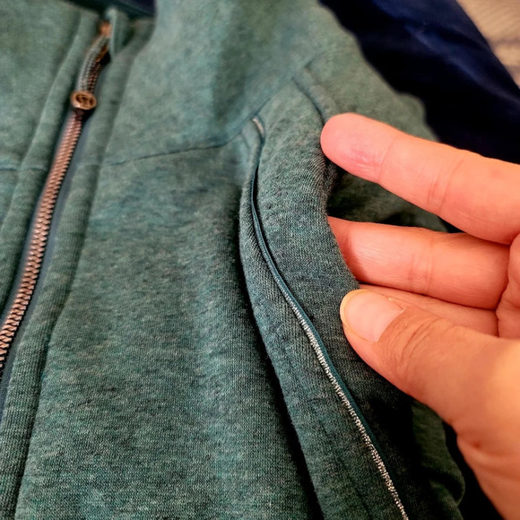 Lululemon,Scuba Oversized Funnel-Neck Full Zip Long *Plush, Heathered Storm Teal - Picture 6 of 6